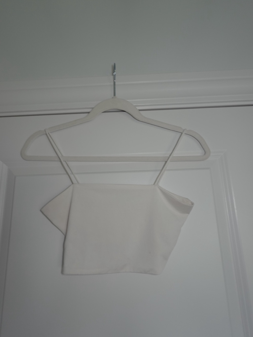 White Spaghetti Strap Crop Top - Women's